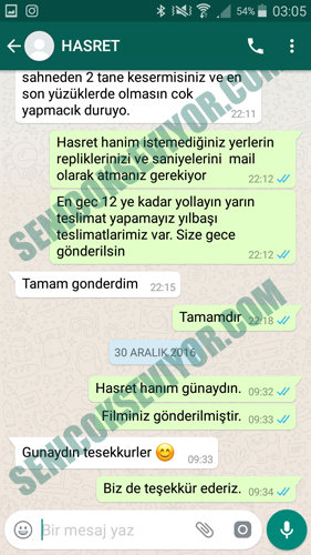 sevgiliye video yorumları