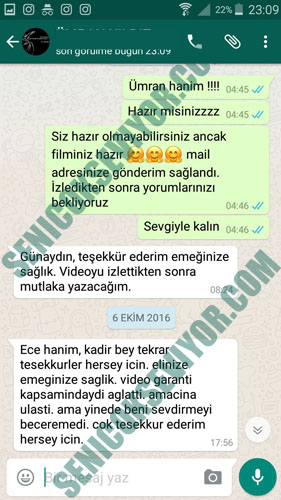 sevgiliye video yorumları